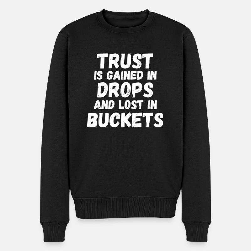 Trust - Männer Premium Bio Pullover - Schwarz