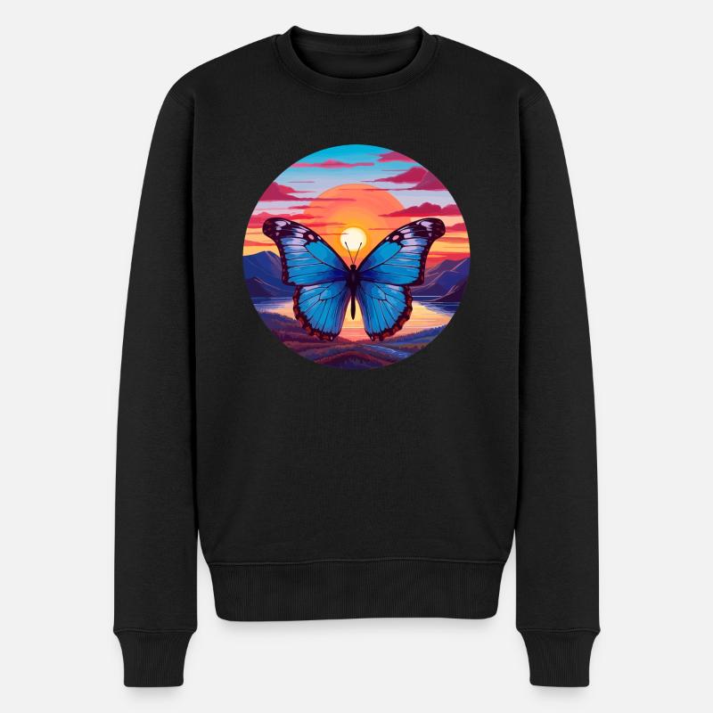 Morpho Papillon Bleu - Pull Premium bio Homme - noir