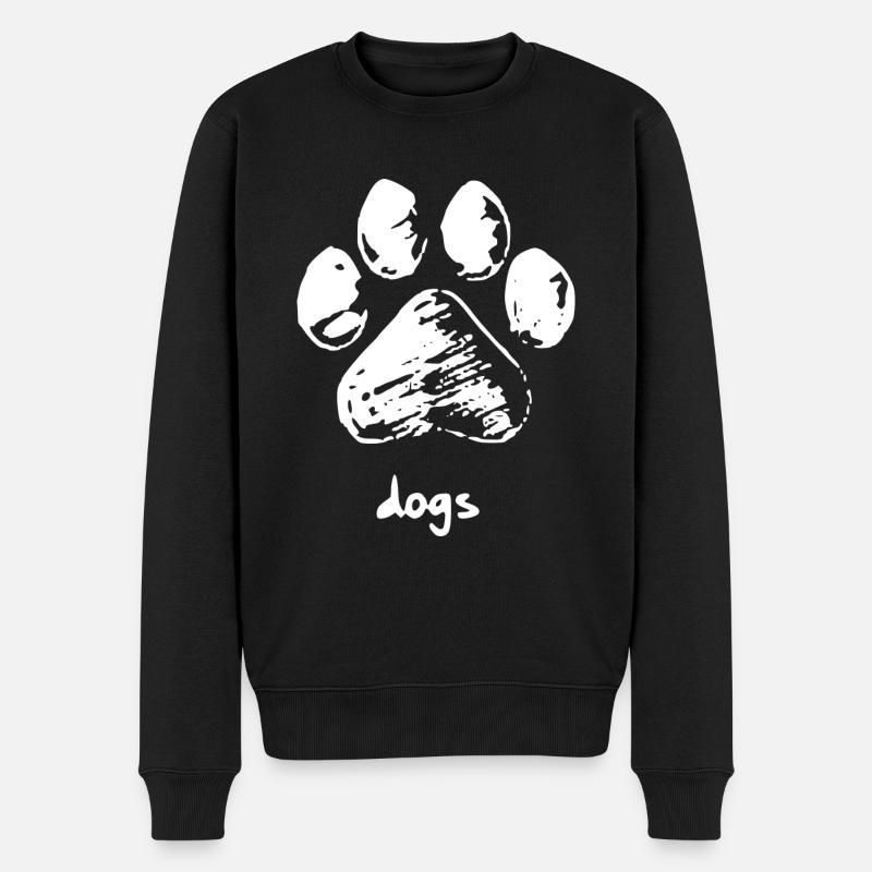 Hundepfote - Dogs - Männer Premium Bio Pullover - Schwarz
