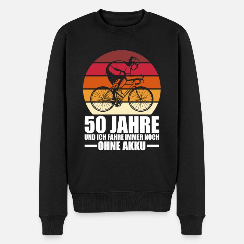 Fahrrad Radsportler 50. Geburtstag Geschenk - Männer Premium Bio Pullover - Schwarz