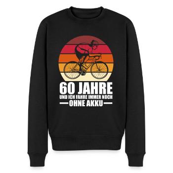 Fahrrad Radfahrer 60. Geburtstag Geschenkidee - Männer Premium Bio Pullover - Schwarz - Vorne - Nico (187cm)
