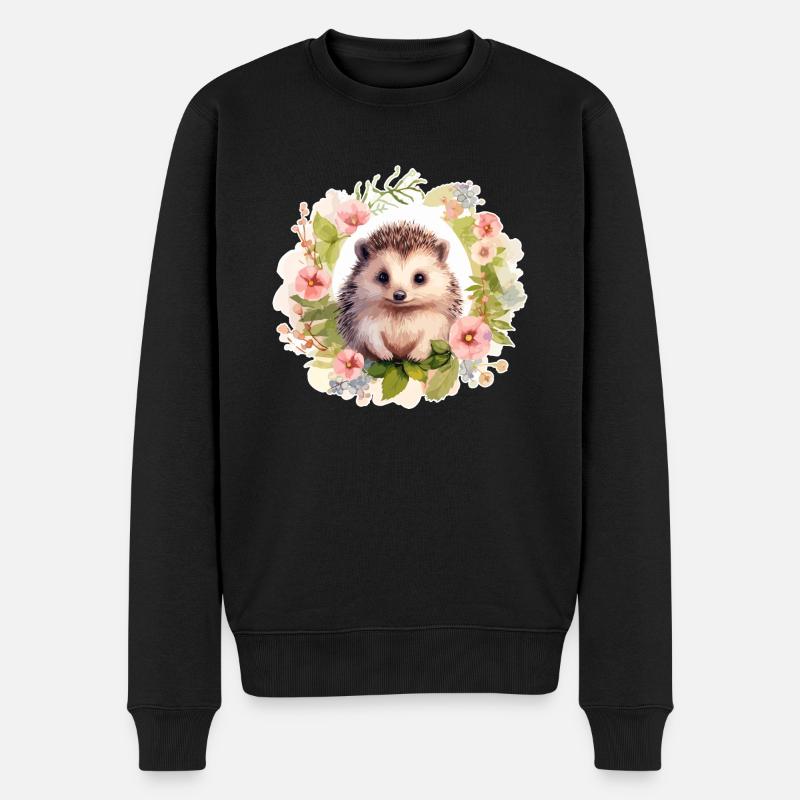 Hérisson mignon - Pull Premium bio Homme - noir