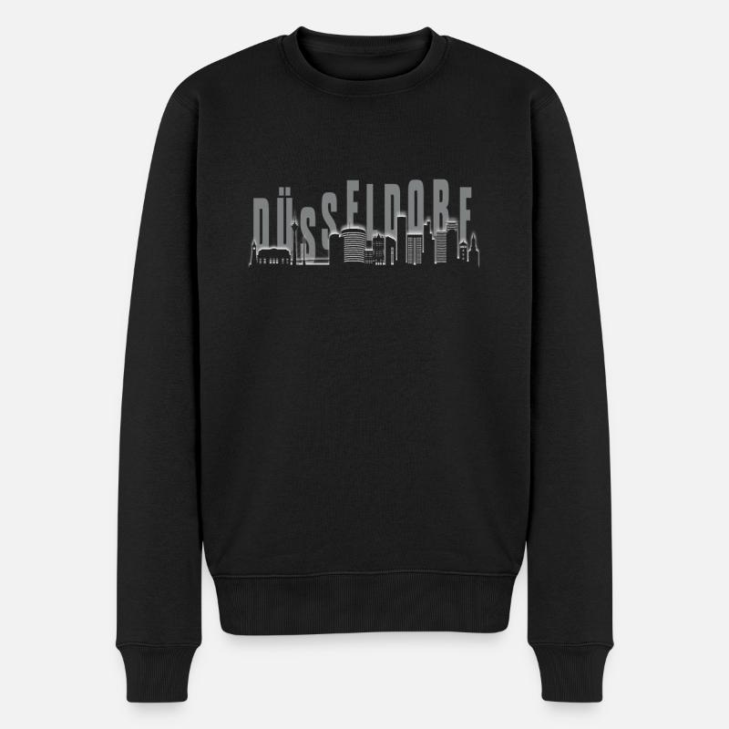 Düsseldorf Skyline - Männer Premium Bio Pullover - Schwarz