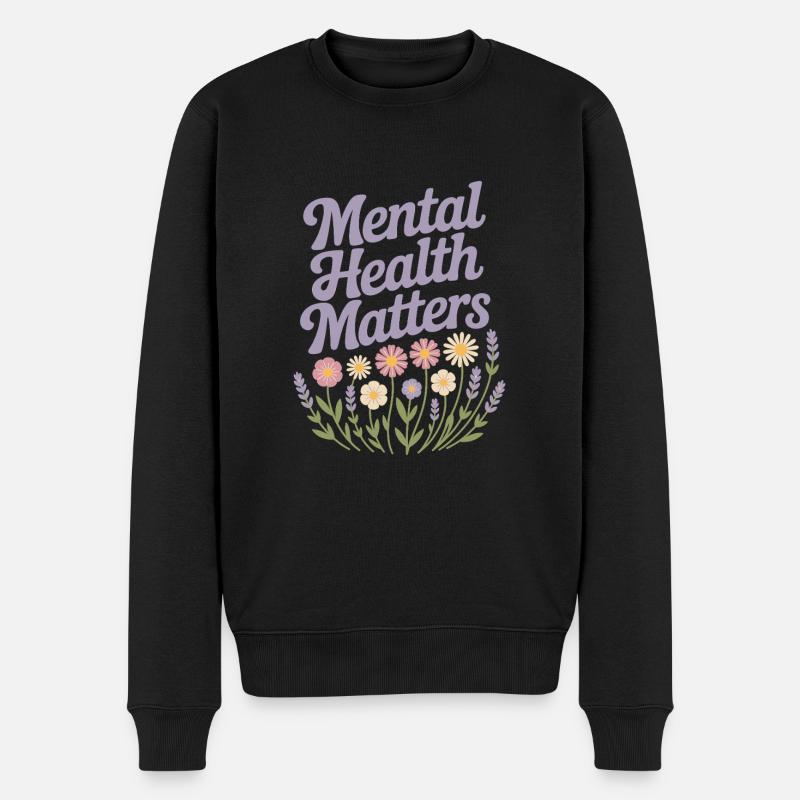 Mental Health matters - Männer Premium Bio Pullover - Schwarz
