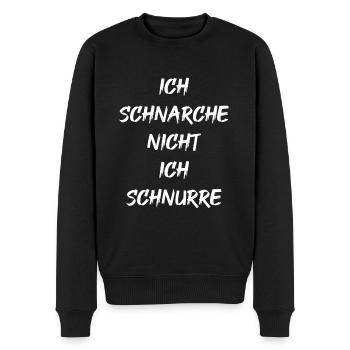 Ich schnarche nicht ich schnurre - Männer Premium Bio Pullover - Schwarz - Vorne - Nico (187cm)