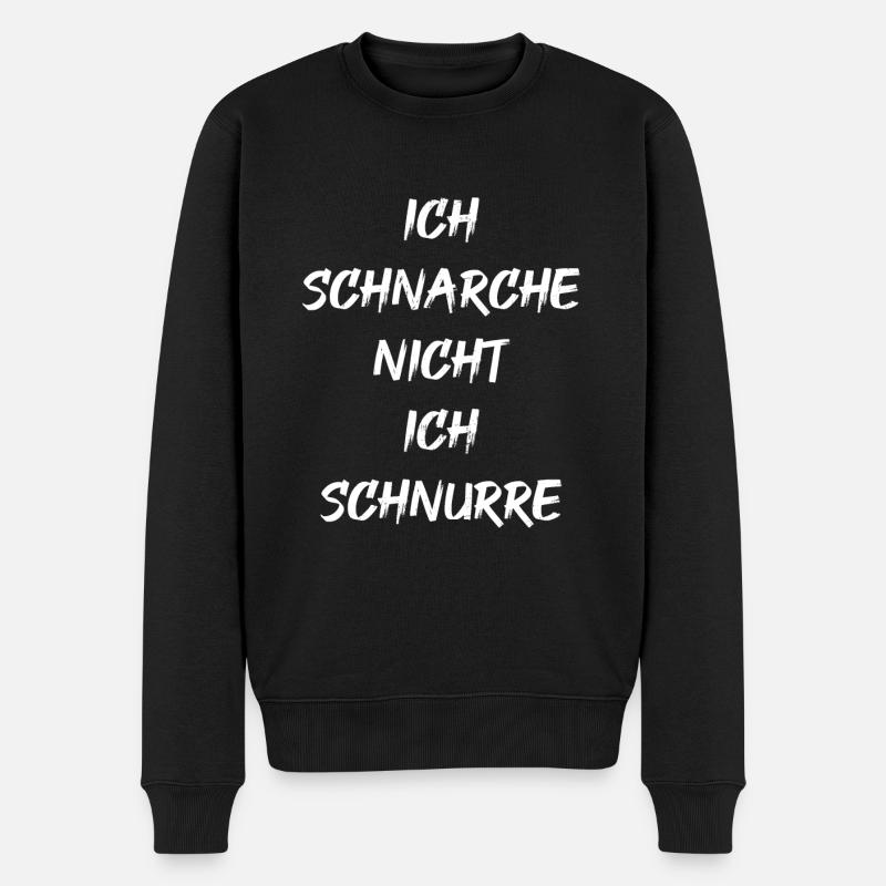 Ich schnarche nicht ich schnurre - Männer Premium Bio Pullover - Schwarz