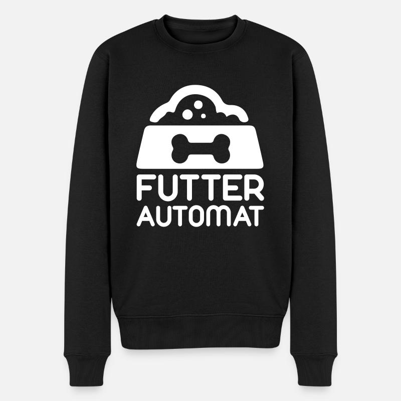 Futterautomat - Hund - Männer Premium Bio Pullover - Schwarz