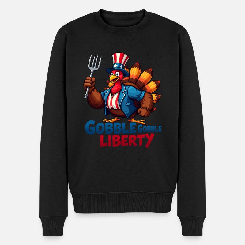 Gobble Gobble Liberty - Men's Premium Organic Jumper - black