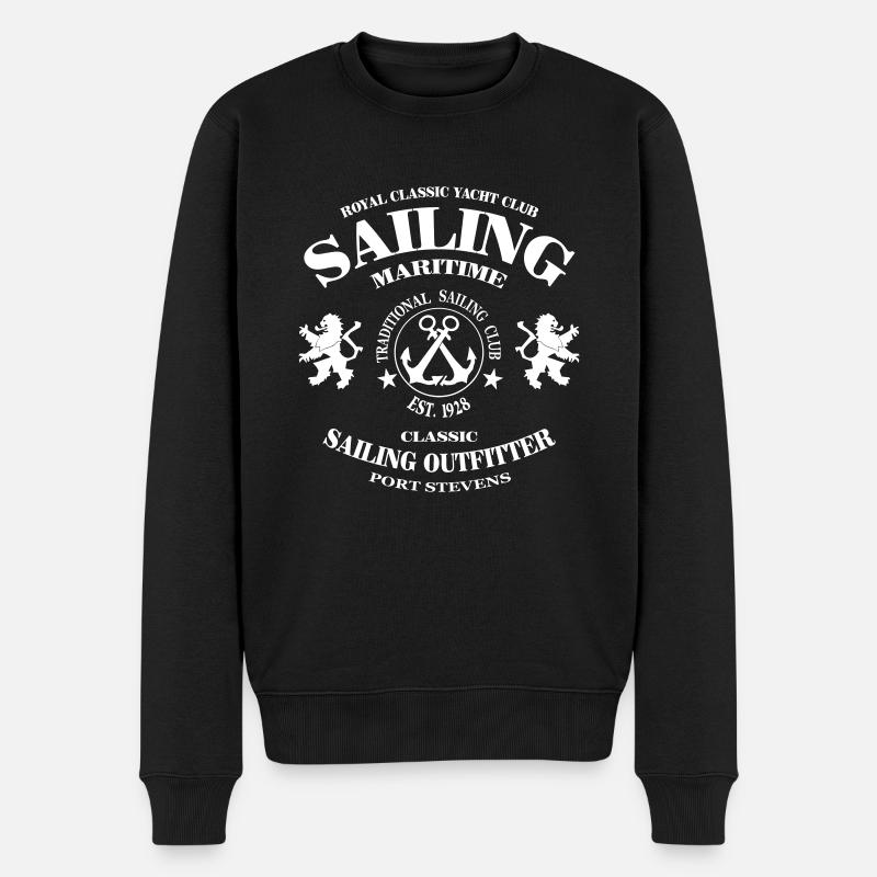 Maritime Sailing - Männer Premium Bio Pullover - Schwarz