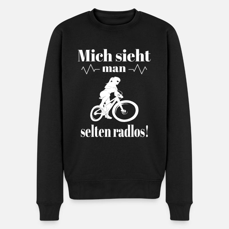 Fahrrad Spruch Fahrrad fahren Geschenk - Männer Premium Bio Pullover - Schwarz
