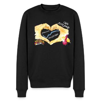 Solidahrität Hände white - Männer Premium Bio Pullover - Schwarz - Vorne - Nico (187cm)