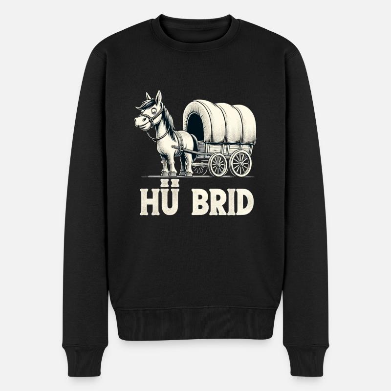 Hü Brid - Lustiges Hybrid Auto - Pferd - Männer Premium Bio Pullover - Schwarz