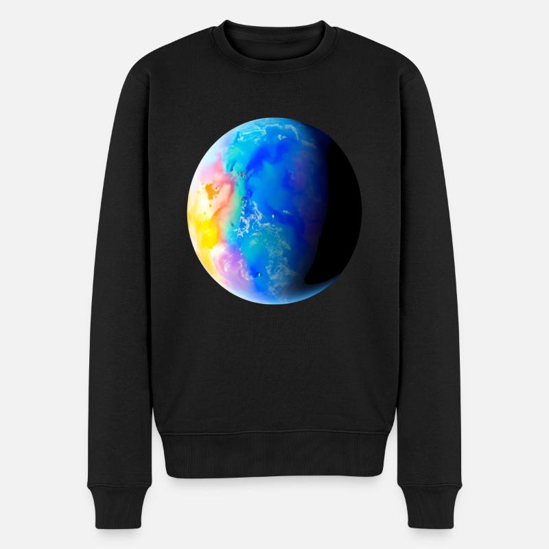 Planet - Männer Premium Bio Pullover - Schwarz