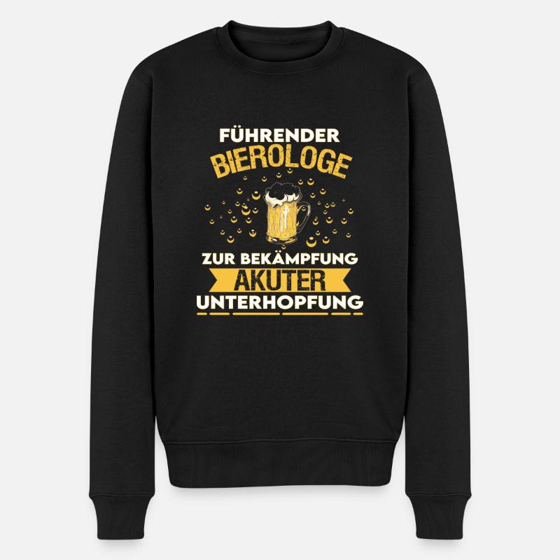 Führender Bierologe Bekämpfung Unterhopfung Bier - Männer Premium Bio Pullover - Schwarz
