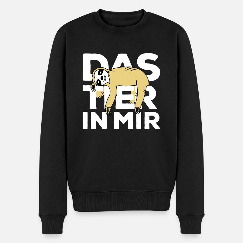 Das Tier in mir Faultier erwecken - Männer Premium Bio Pullover - Schwarz