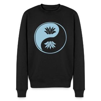 Lotus Ying Yang - Männer Premium Bio Pullover - Schwarz - Vorne - Nico (187cm)