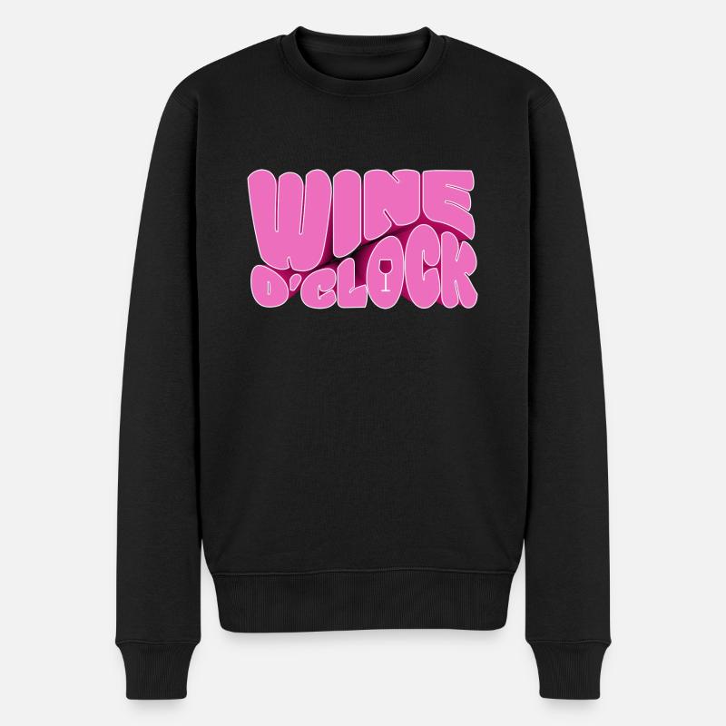 Wine o`clock - Männer Premium Bio Pullover - Schwarz