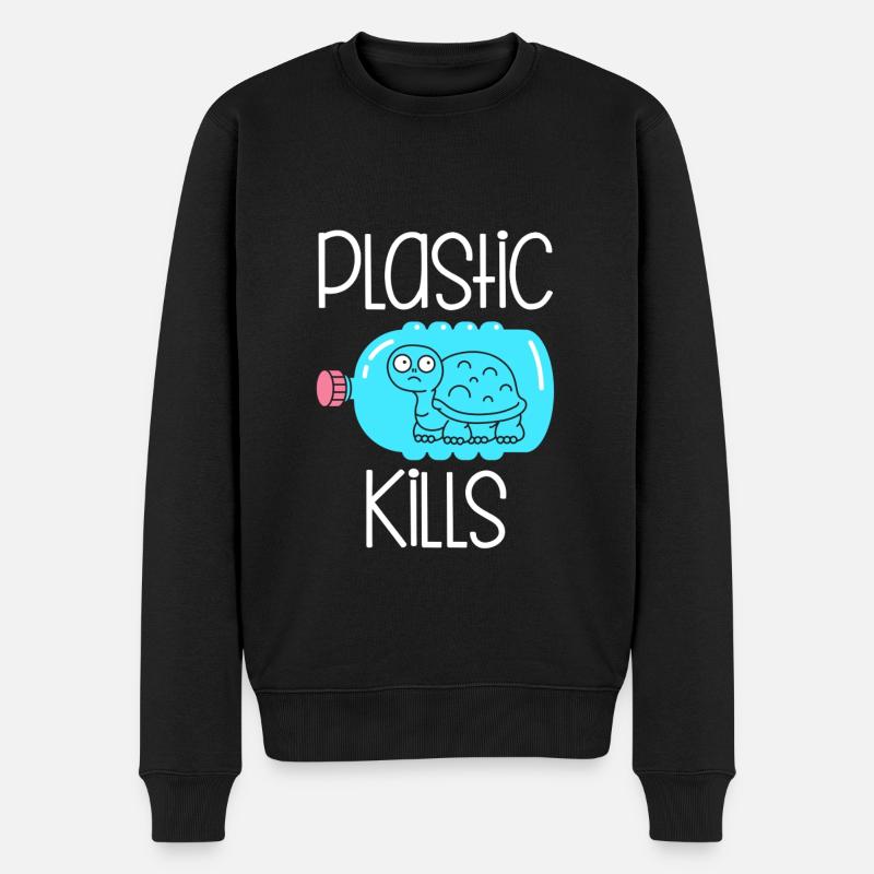 Le plastique tue - Pull Premium bio Homme - noir