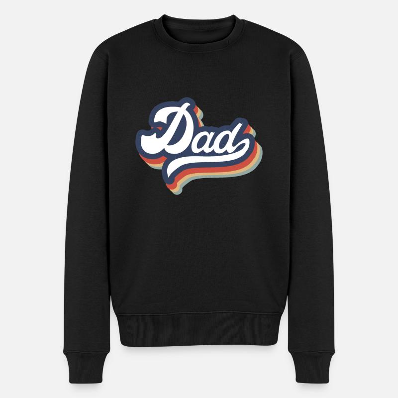 Retro-Papa, das ist dein Design! - Männer Premium Bio Pullover - Schwarz