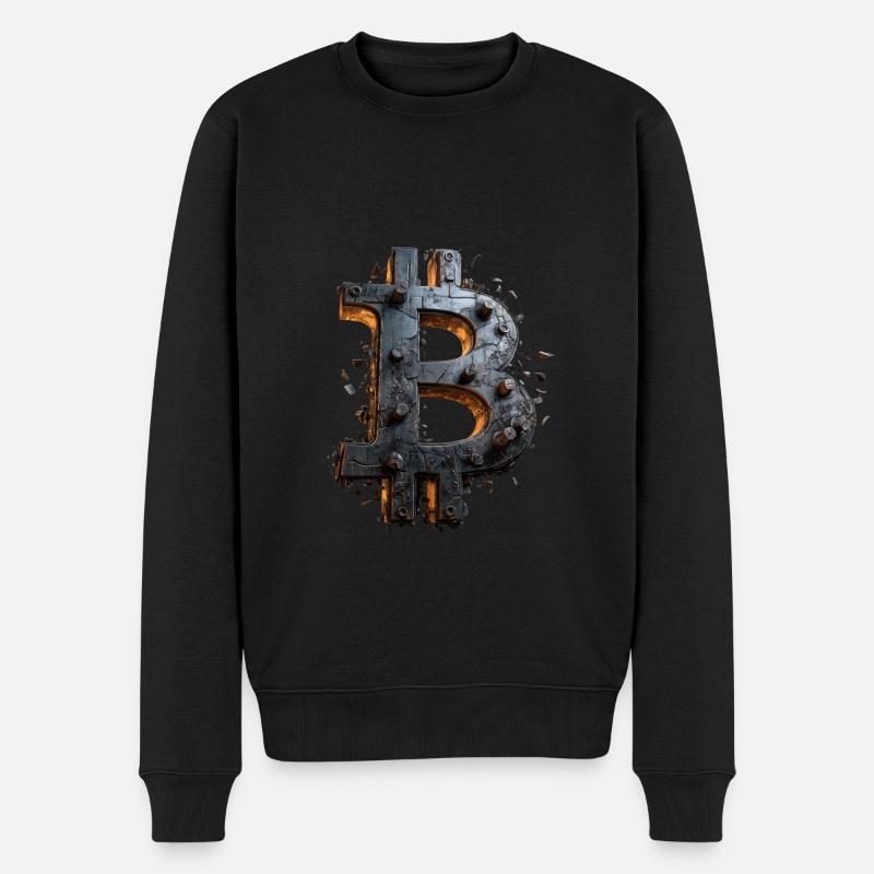 Bitcoin Design für BTC Fans - Männer Premium Bio Pullover - Schwarz