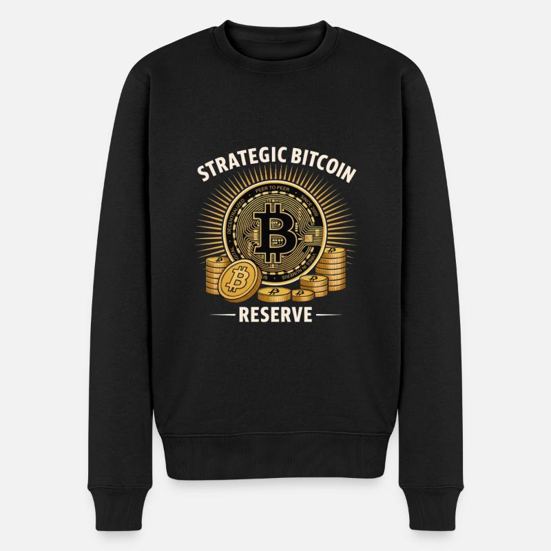 Bitcoin Design für BTC Fans - Männer Premium Bio Pullover - Schwarz