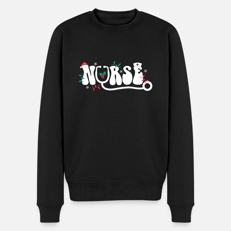 Nurse weihnachtsoutfit - Männer Premium Bio Pullover - Schwarz