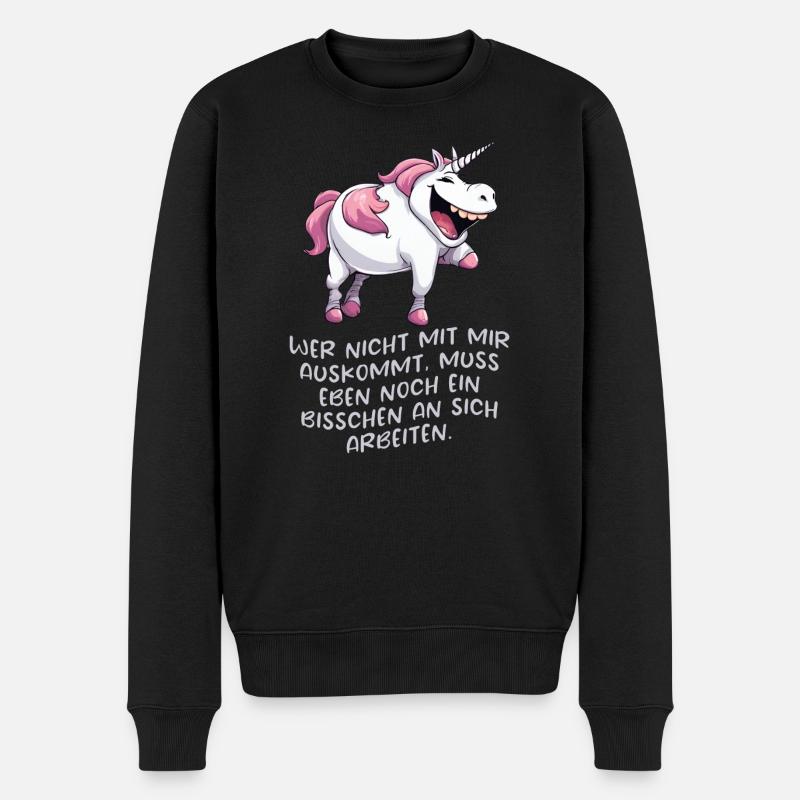 Wer nicht mit mir auskommt, muss eben noch ein... - Männer Premium Bio Pullover - Schwarz