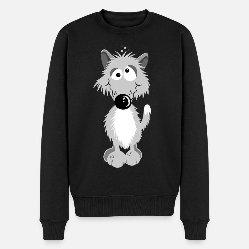 Kleiner Wolf - Männer Premium Bio Pullover - Schwarz