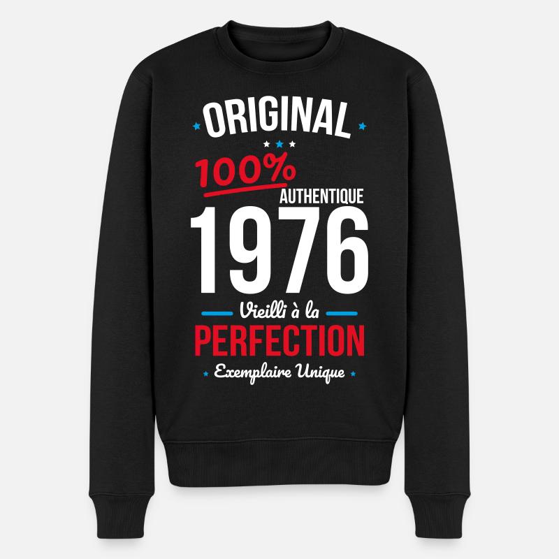 1976 – Original – Einzigartiges Exemplar - Männer Premium Bio Pullover - Schwarz