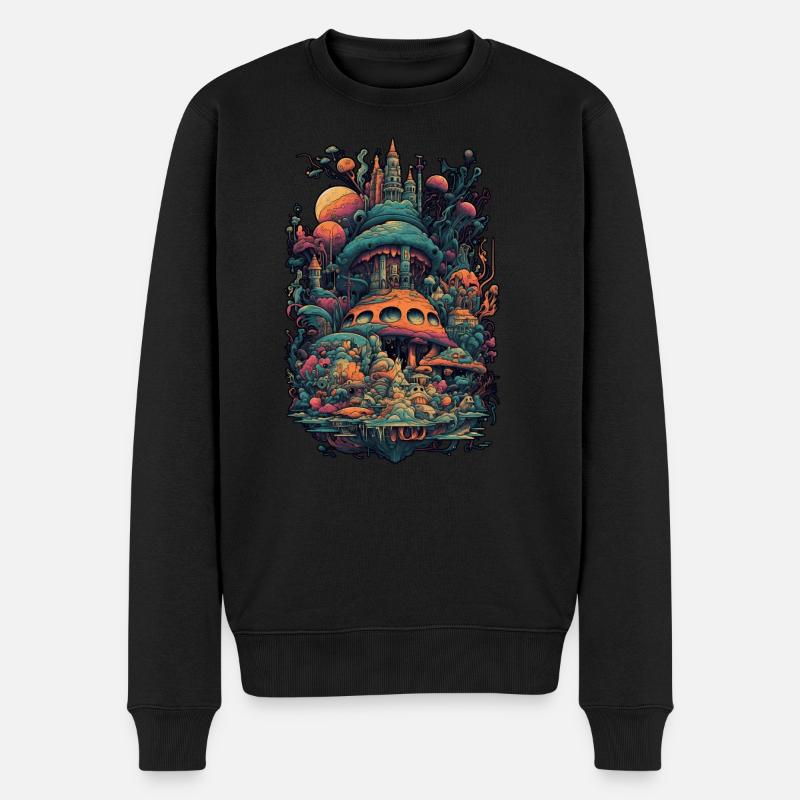 Trippy Explosion - Motif psychédélique - Pull Premium bio Homme - noir