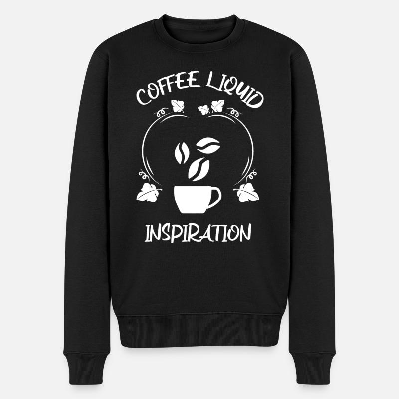 Kaffee Espresso Käffchen - Männer Premium Bio Pullover - Schwarz