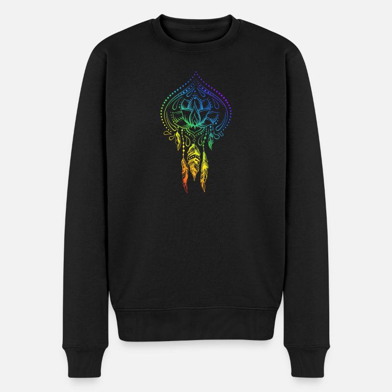 Lotusflower chakra - Männer Premium Bio Pullover - Schwarz