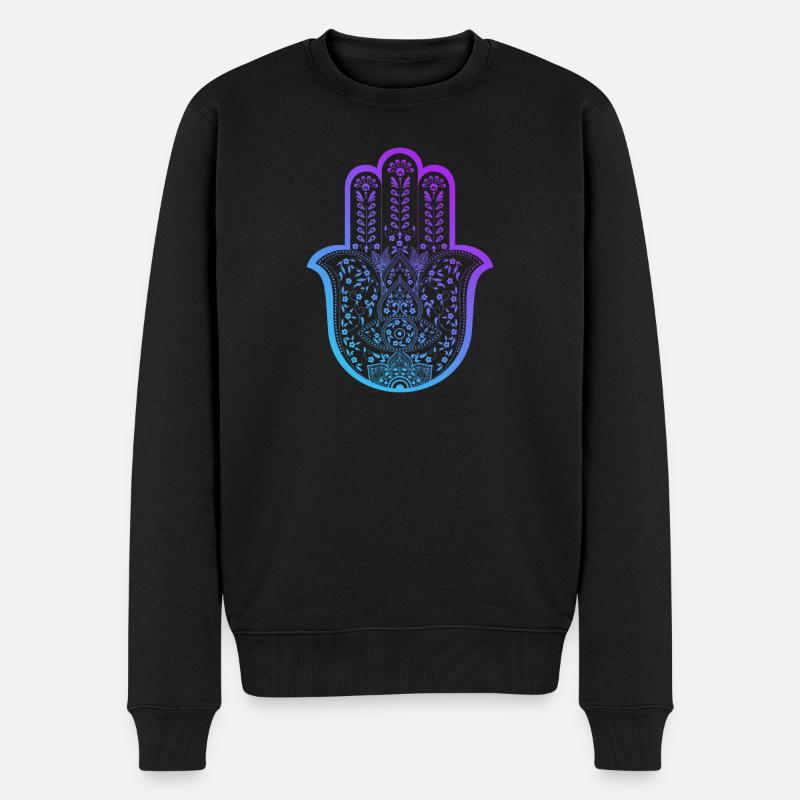 Hamsa Hand midnight - Pull Premium bio Homme - noir