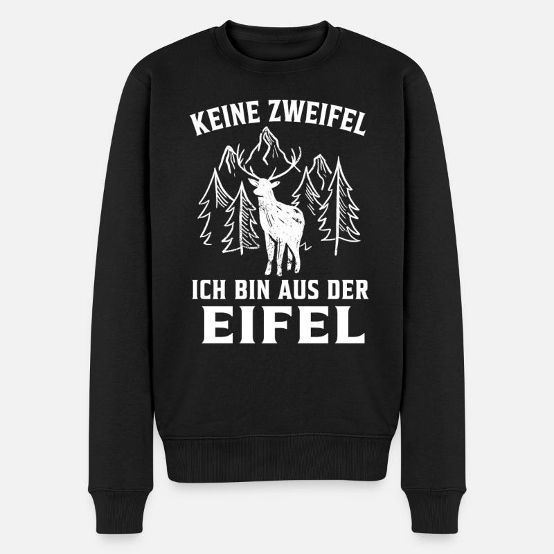 Eifel lustig Keine Zweifel ich bin aus der Eifel - Männer Premium Bio Pullover - Schwarz