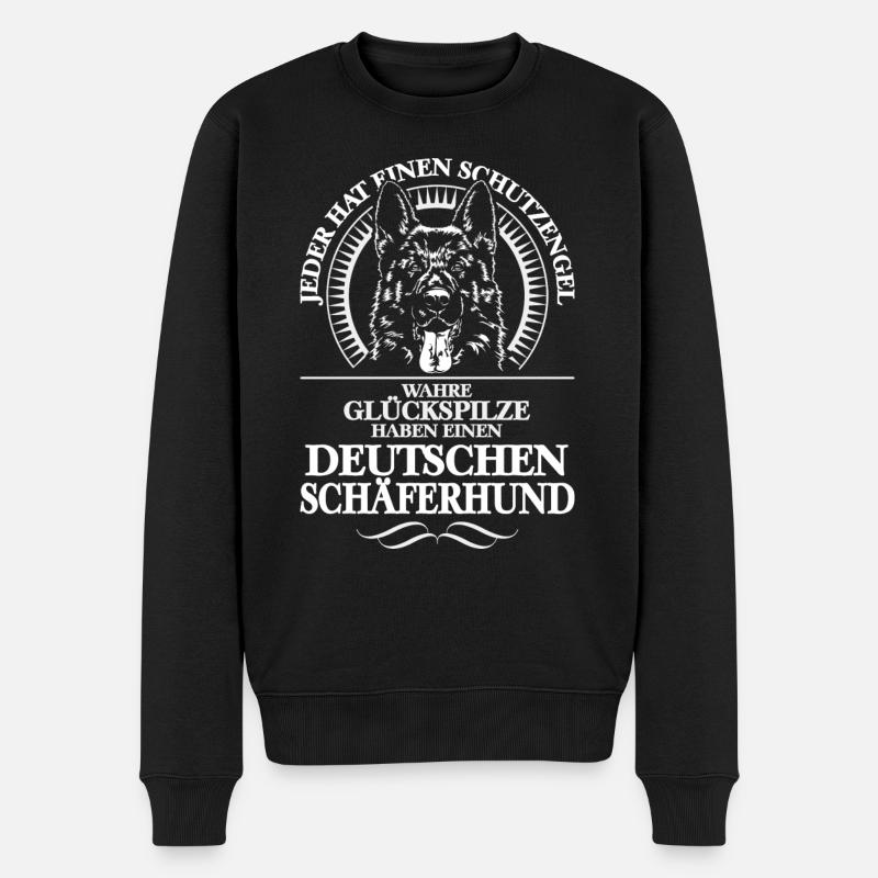 DEUTSCHER SCHÄFERHUND Schutzengel Wilsigns Hunde - Männer Premium Bio Pullover - Schwarz