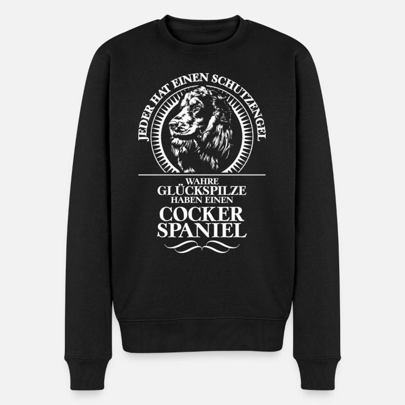 COCKER SPANIEL Schutzengel Hundespruch Wilsigns - Männer Premium Bio Pullover - Schwarz