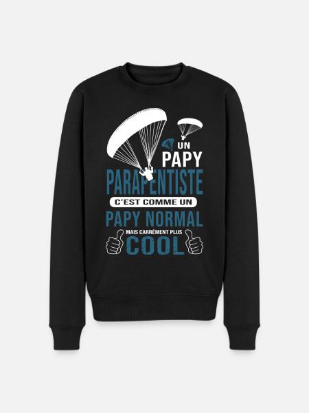 PAPY PARAPENTISTE cadeau parapente - Pull Premium bio Homme - noir