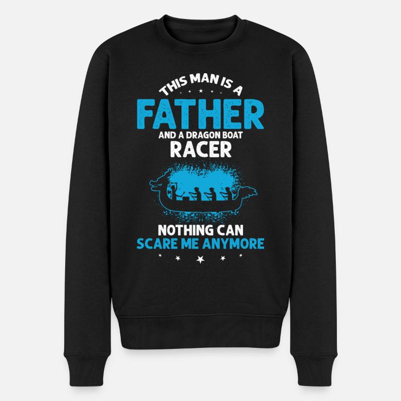 Drachenboot und Drachenboot Crew - Männer Premium Bio Pullover - Schwarz