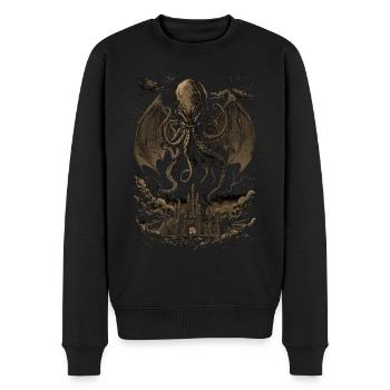 Cthulhu-Horror - Männer Premium Bio Pullover - Schwarz - Vorne - Nico (187cm)