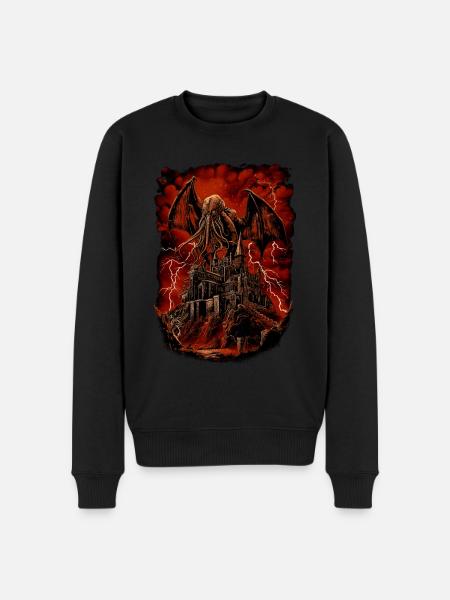 Aufstieg des Cthulhu - Männer Premium Bio Pullover - Schwarz