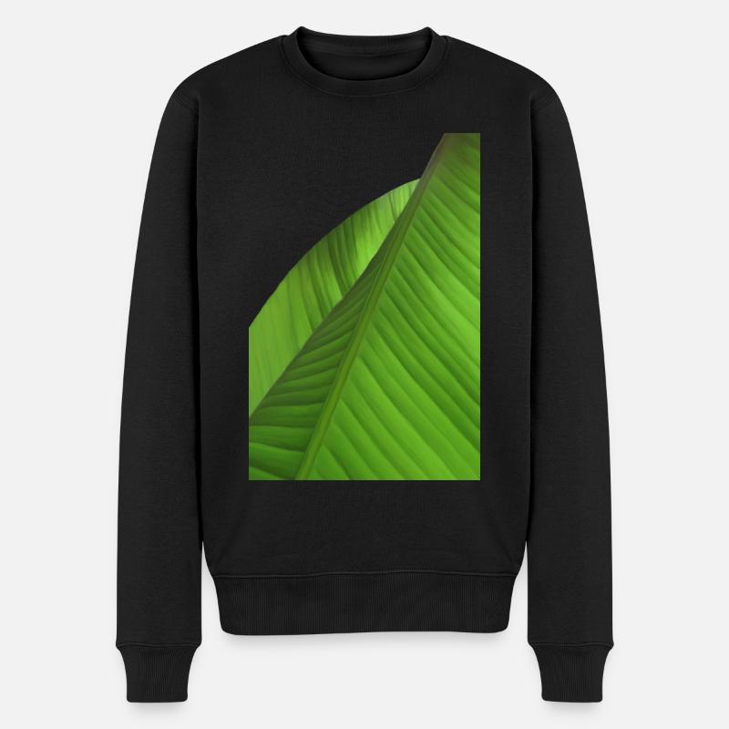 Bananenblätter - Ölbild - Männer Premium Bio Pullover - Schwarz
