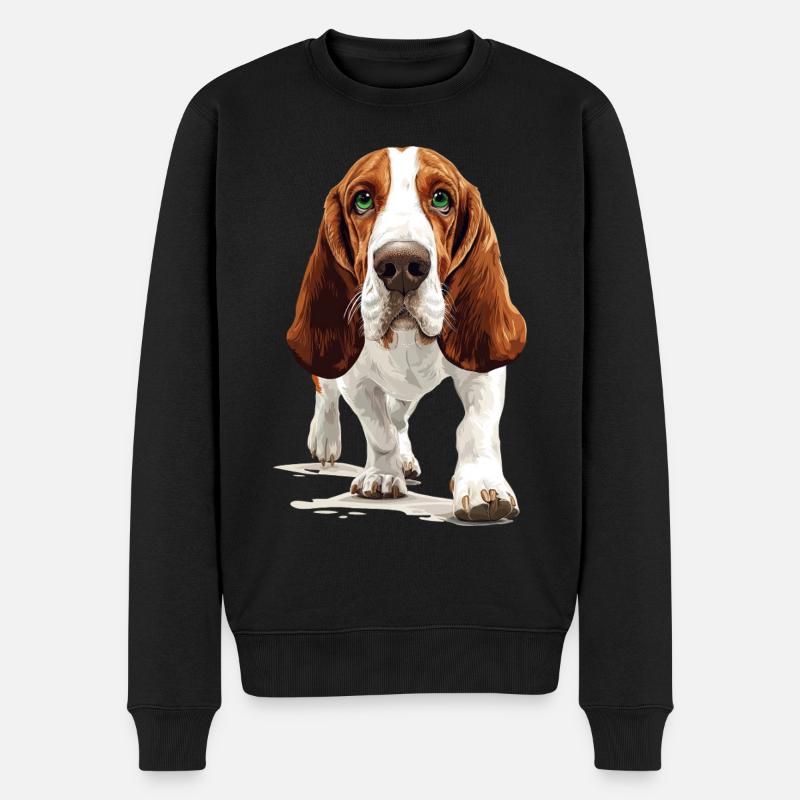 Basset - Männer Premium Bio Pullover - Schwarz