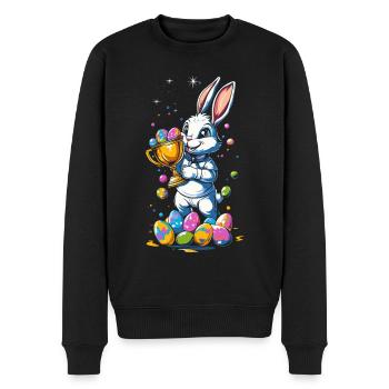 Osterhase Ostereier Eiersuche Gewinner Pokal - Männer Premium Bio Pullover - Schwarz - Vorne - Nico (187cm)