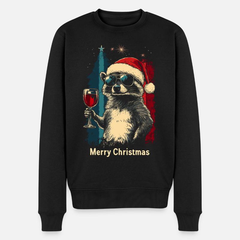 Vin de Noël raton laveur - Pull Premium bio Homme - noir