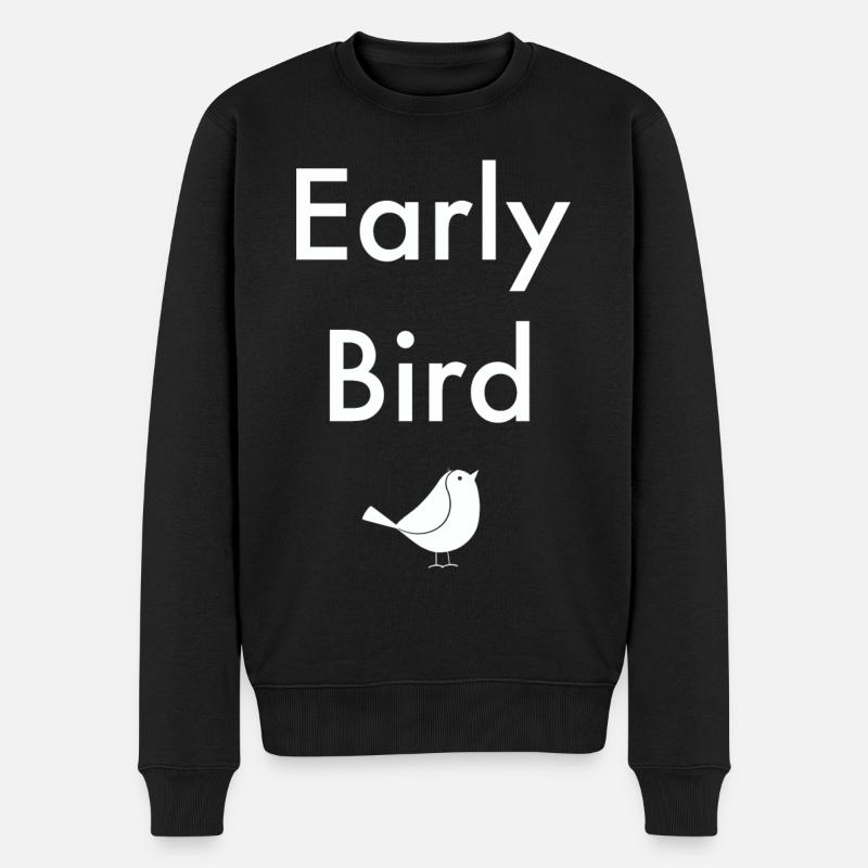 Early Bird - Männer Premium Bio Pullover - Schwarz