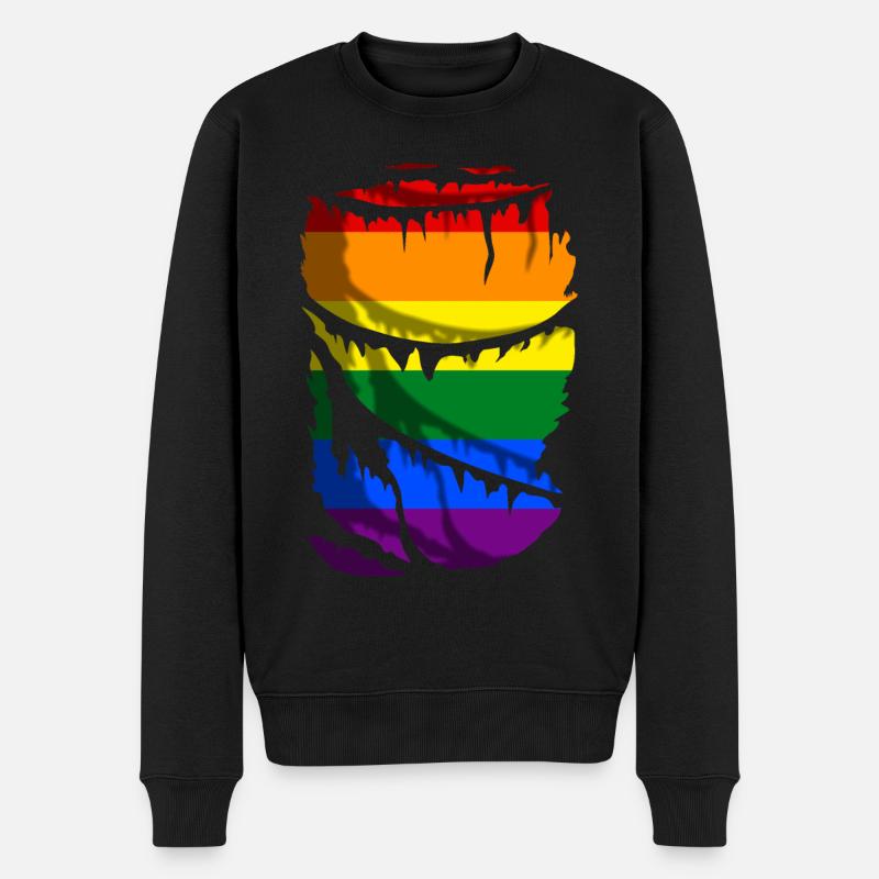 LGBT Gay Pride Flagge - Männer Premium Bio Pullover - Schwarz