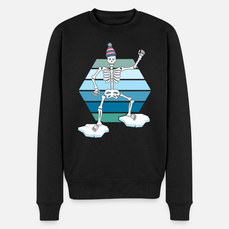 Eisbader Winterschwimmen retro Winterbader-saison - Männer Premium Bio Pullover - Schwarz