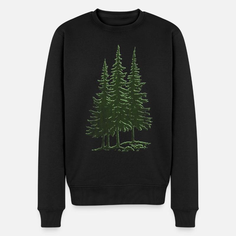 Forêt, épinette, sapin - Pull Premium bio Homme - noir