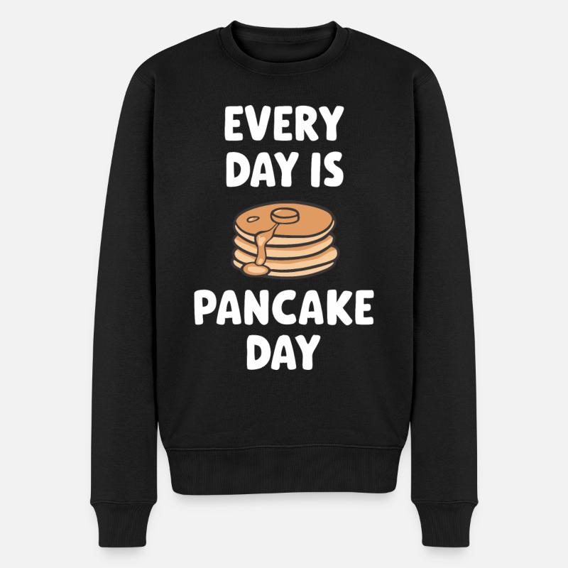 Pancakes Frühstück Essen Pancake - Männer Premium Bio Pullover - Schwarz