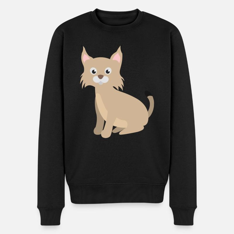 Luchs - Männer Premium Bio Pullover - Schwarz